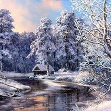 Схема вышивки «Зимний пейзаж»