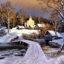 Схема вышивки «Зимний пейзаж»