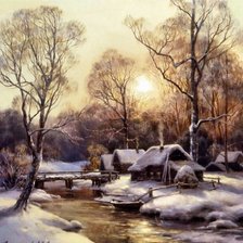 Схема вышивки «Зимний пейзаж»