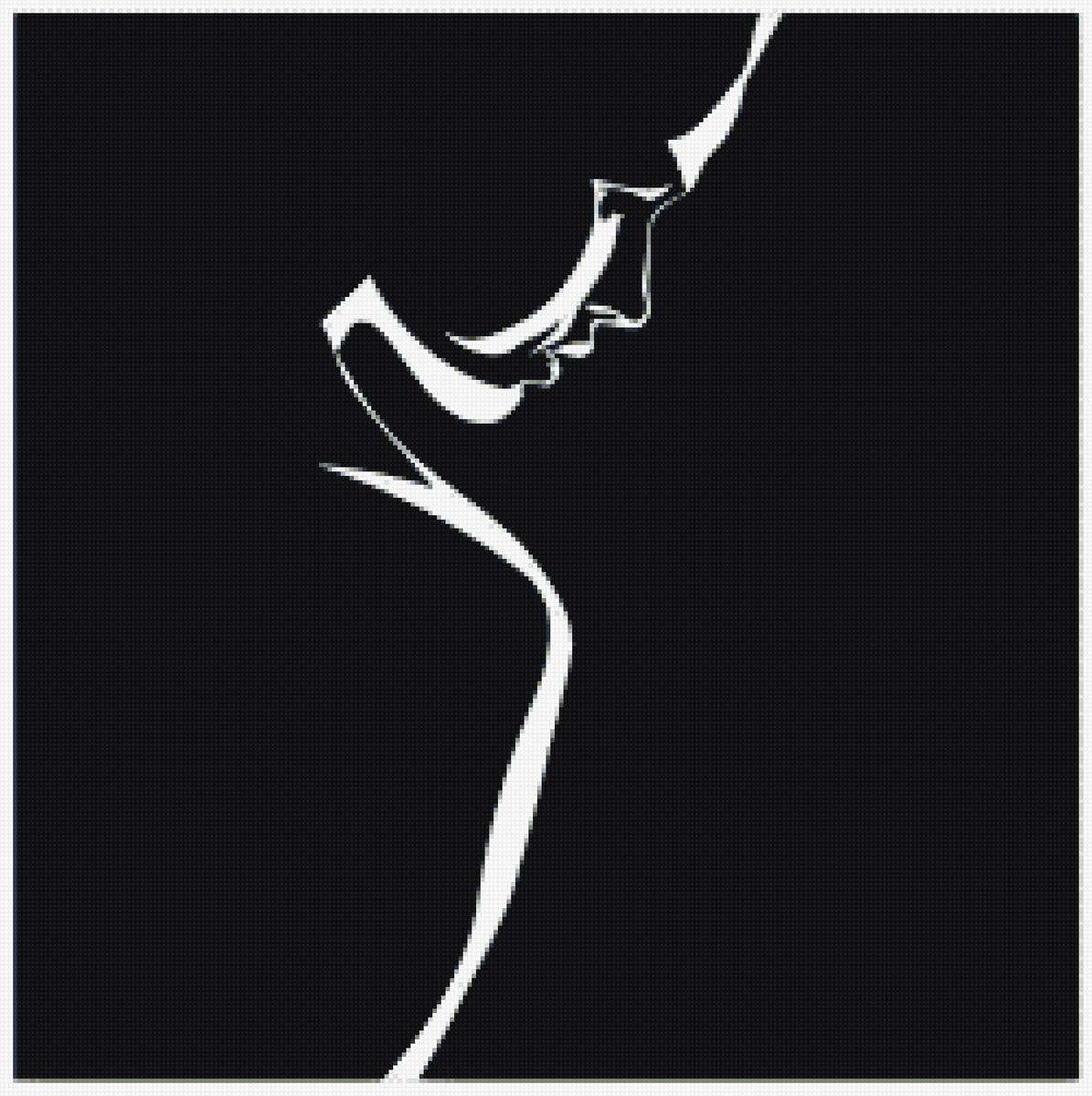 профиль девушки - черно-белая, девушка, профиль - предпросмотр