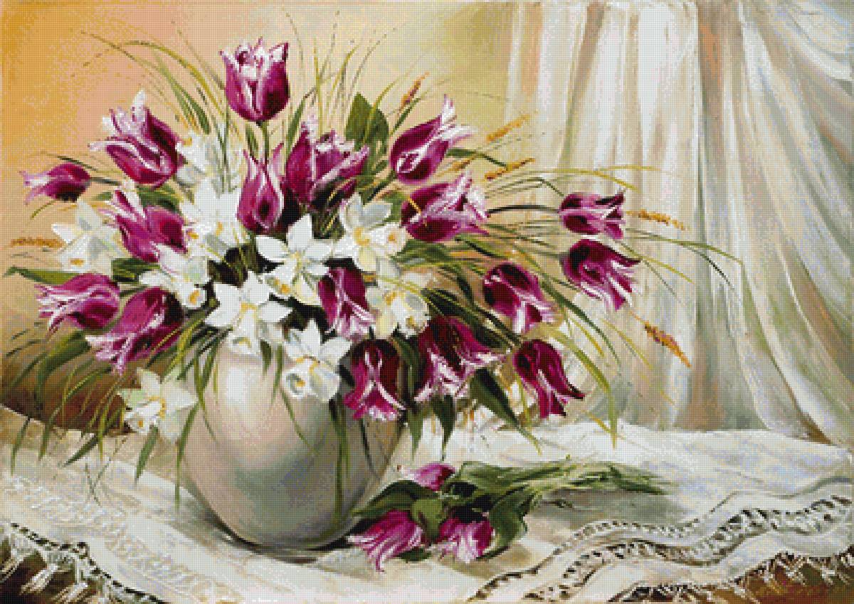 Весенний букет - натюрморт, цветы - предпросмотр