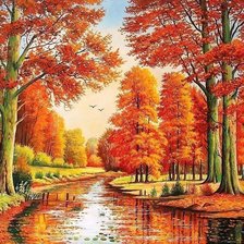 Схема вышивки «Золотая осень»