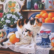 Схема вышивки «котята»