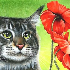 Схема вышивки «кот»