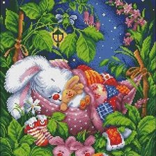 Схема вышивки «Зайка спит»