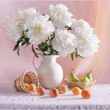 Схема вышивки «Пионы и фрукты»