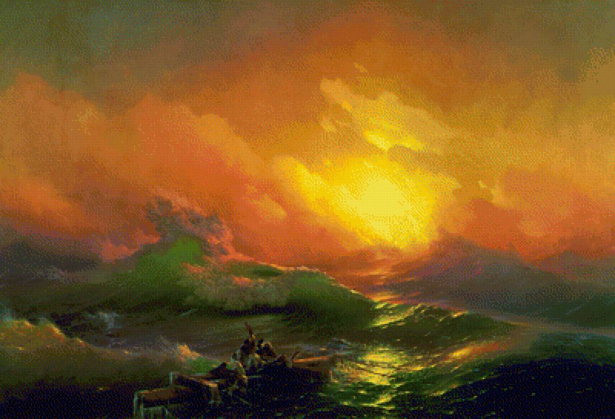 9 вал 60 цветов - вода, шторм, море, айвазовский - предпросмотр