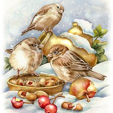 Схема вышивки «Воробушки»