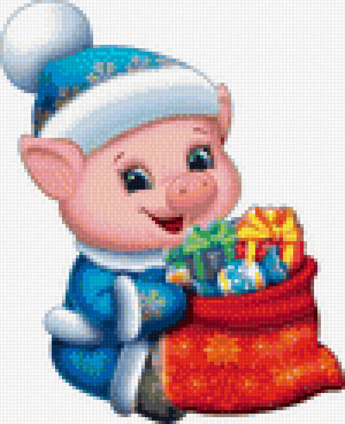 Поросенок - новый год, свинка, символ 2019, новогодний поросенок - предпросмотр