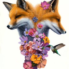 Схема вышивки «лиса»