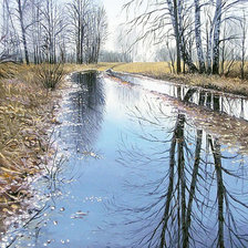 Схема вышивки «Худ. Дмитрий Репин. ОТРАЖЕНИЕ ВЕСНЫ»