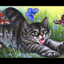 Схема вышивки «котёнок»