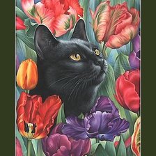 Схема вышивки «кот»