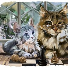 Схема вышивки «Игра в шахматы»