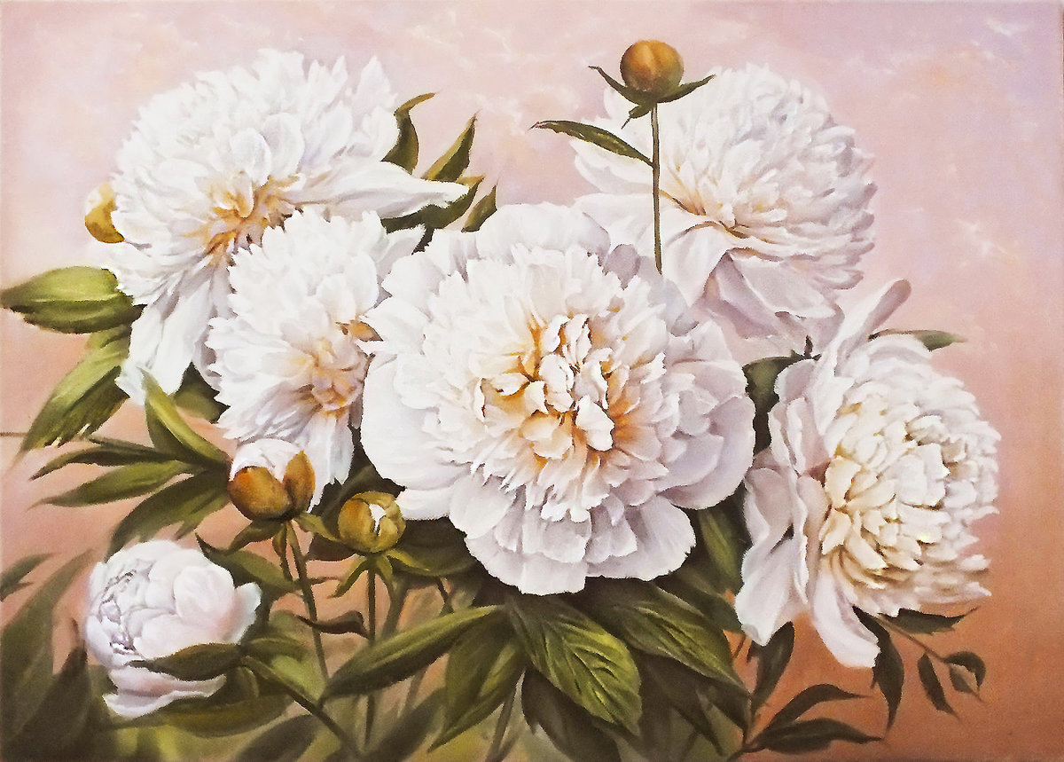 Серия "Пионы" - пионы, флора, цветы - оригинал