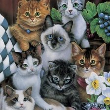 Схема вышивки «Котята»