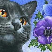 Схема вышивки «кот»