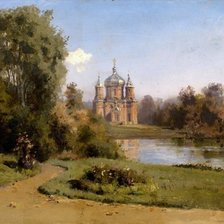 Схема вышивки «Церковь у озера»