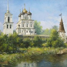 Схема вышивки «Деревенская церковь»