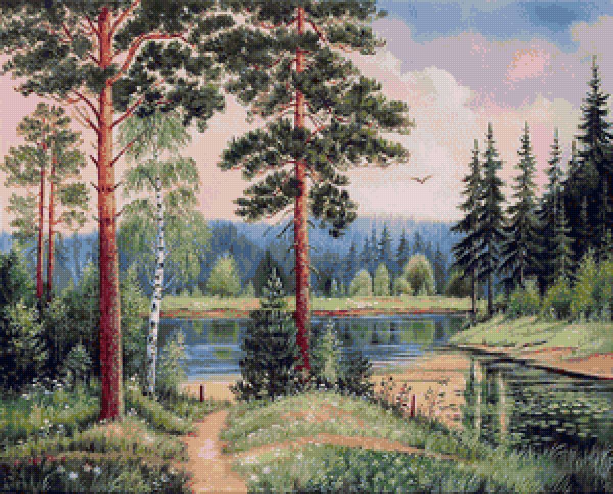 №1806597 - природа, река, лес, пейзаж, лето - предпросмотр