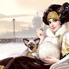 Схема вышивки «зимняя картина»