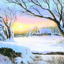 Схема вышивки «Зимний пейзаж»