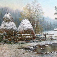 Схема вышивки «Худ. Андрей Санников РАННИЙ СНЕГ»