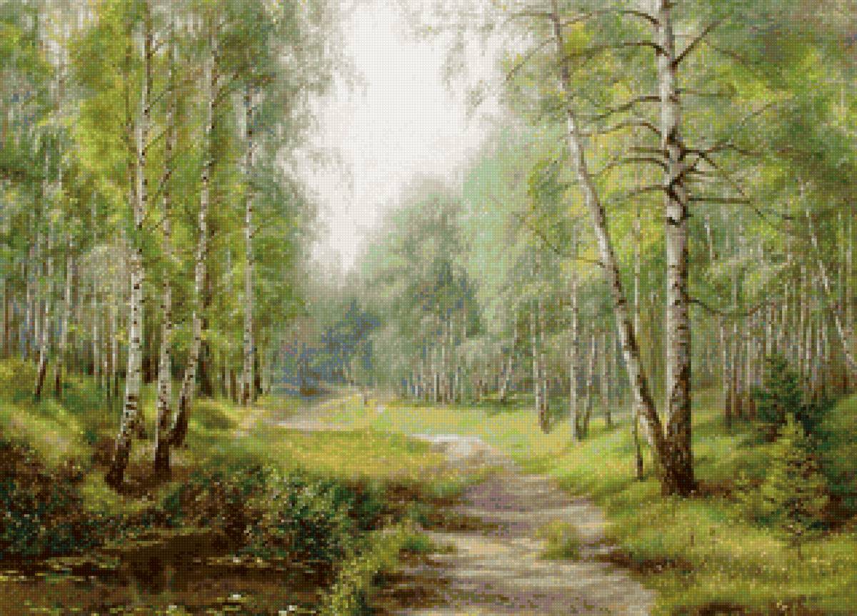 Худ. Зайцев - березы, пейзаж лето, природа, лес - предпросмотр