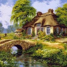 Схема вышивки «Голандский сельский пейзаж»