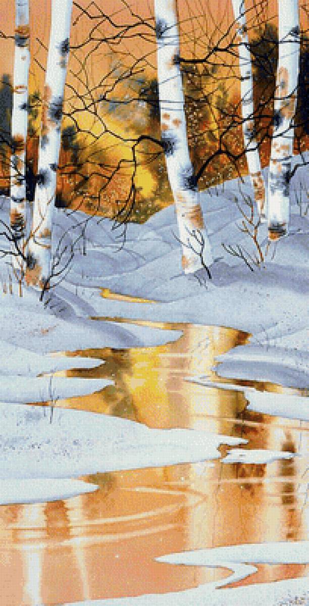 Приближение весны - весна, снег, пейзаж, березы, зима - предпросмотр