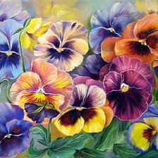 Схема вышивки «Анютины глазки»