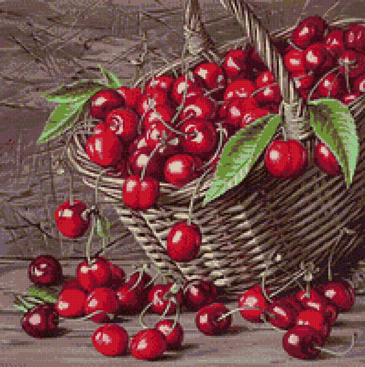 корзина с вишней - предпросмотр