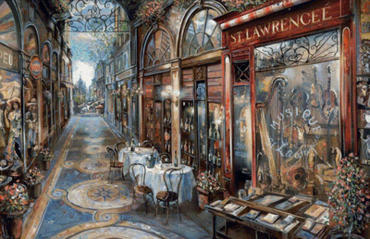 По картине Вадима Сулякова - улица, магазины, дома - предпросмотр