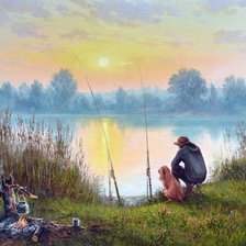 Схема вышивки «"Рыбаки" худ. Александр Мельников»