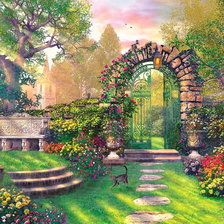 Схема вышивки «Кот в зелени»