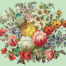 Схема вышивки «Цветы винтаж»