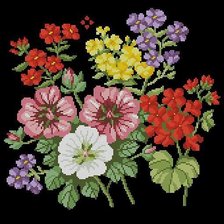 Схема вышивки «Цветы винтажные»