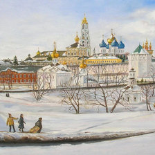 Св-Троицкая Сергиева Лавра. Худ. Сенько-Дмитриева Марина