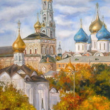 Схема вышивки «Свято-Троицкая Сергиева Лавра. Худ. Сенько-Дмитриева Марина»