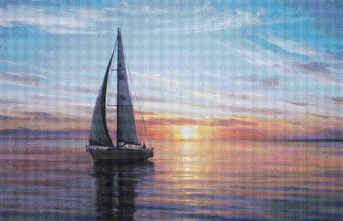 Худ.Сычев Алексей Владимирович - парусник, пейзаж, море - предпросмотр
