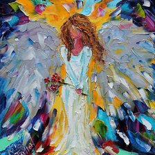 Схема вышивки «little-angel-with-roses-karen-tarlton»