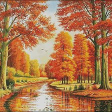 Схема вышивки «огненная осень»