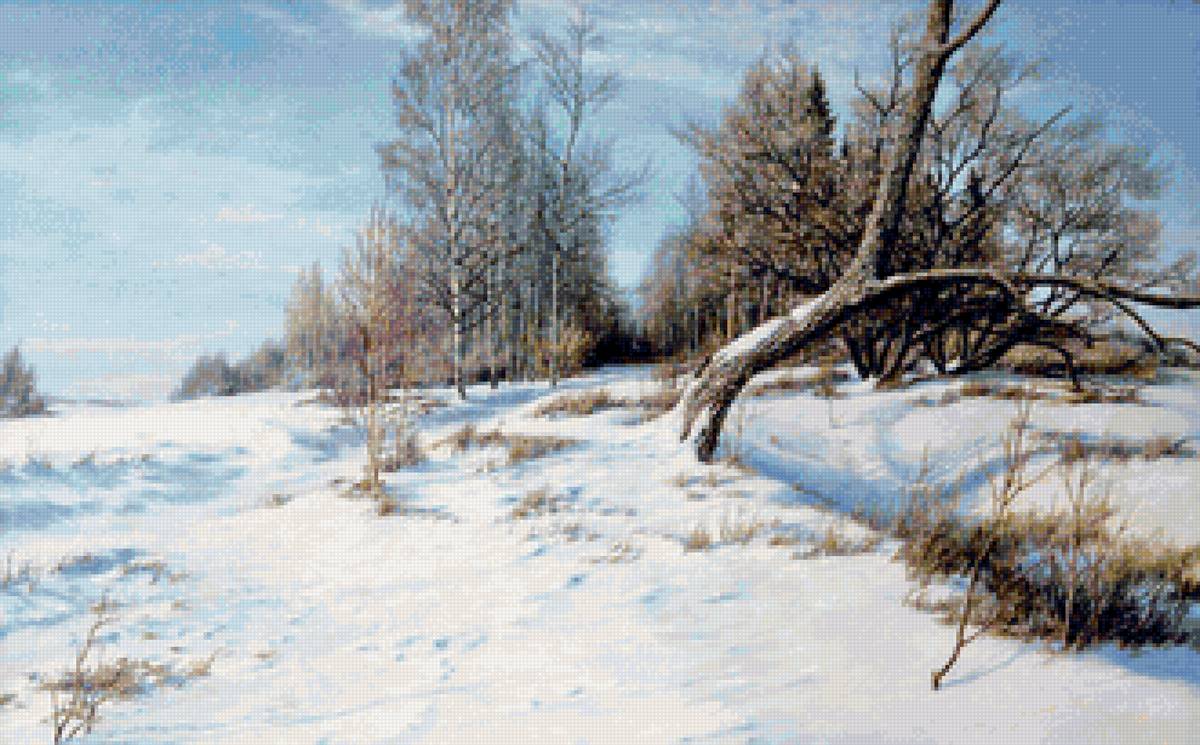 Февраль - снег, пейзаж зима, природа - предпросмотр