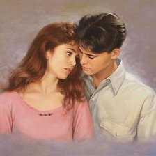 Схема вышивки «Он и она»