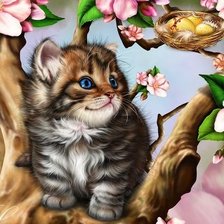 Схема вышивки «котенок»