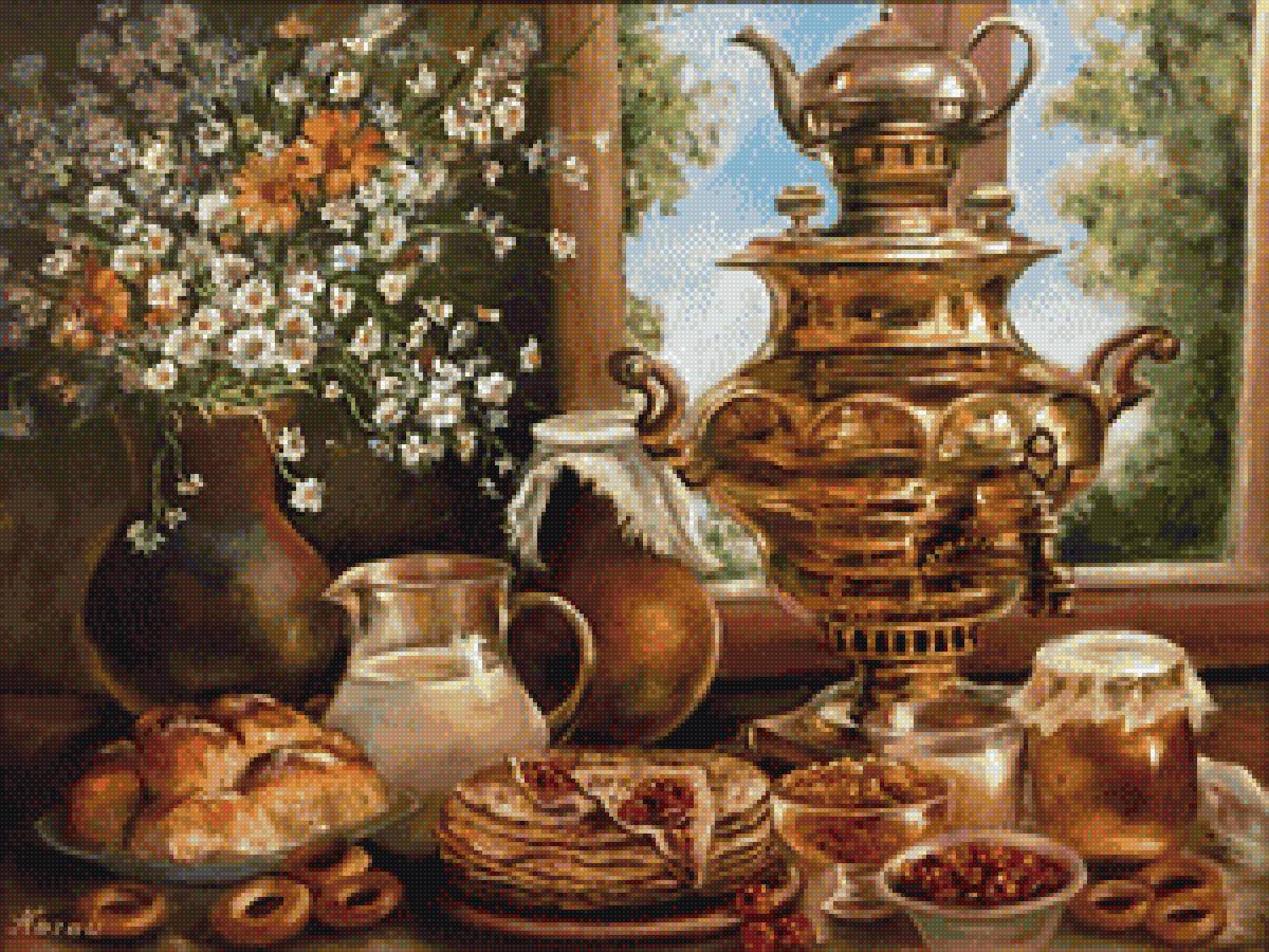 Чаепитие - чаепитие самовар блины - предпросмотр