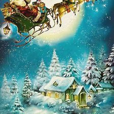 Схема вышивки «Papa Noel y sus renos»