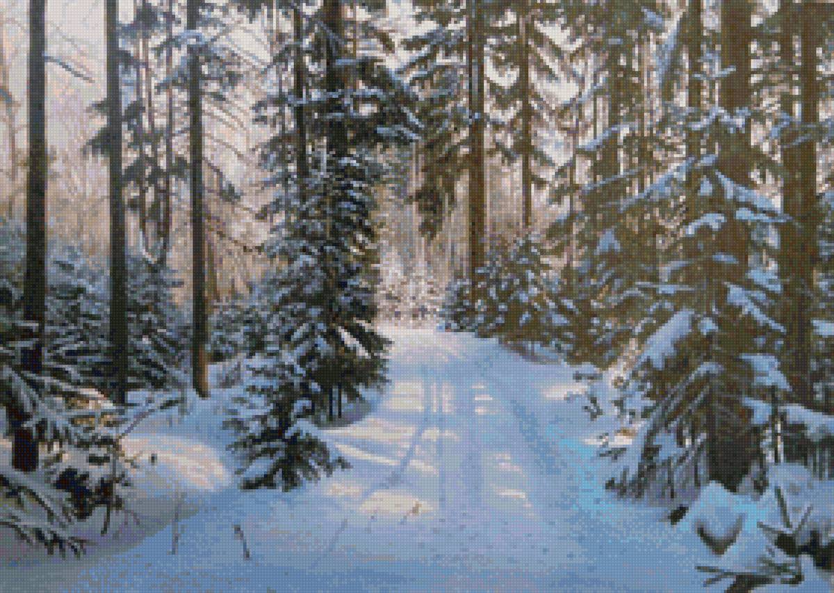 Худ. Юрий Зосич - пейзаж зима, природа, снег, лес - предпросмотр