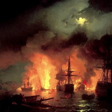 Схема вышивки «Чесменский бой 1848г»