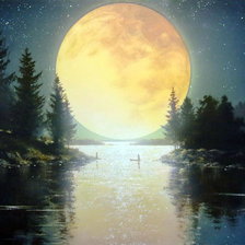 Схема вышивки «Летняя лунная ночь»